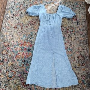 Size XS blue dress with white details